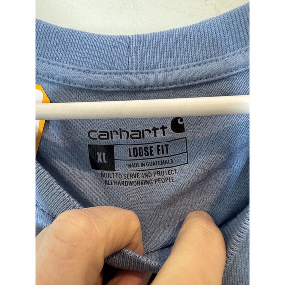 Carhartt Shirt Mens XL Blue Loose Fit Heavyweight Pocket Tagless Workwear Tee - Picture 7 of 11